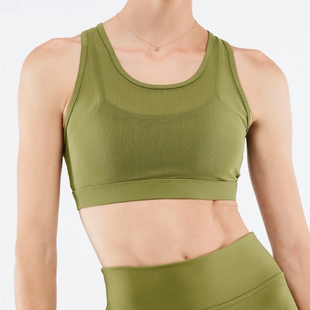 Fabletics Sports Bra with Mesh Overlay